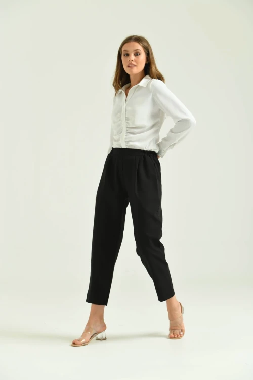 Kadın bel lastikli rahat pantalon