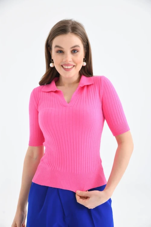 Kadın Kısa Kollu Polo Yaka Corspan Body