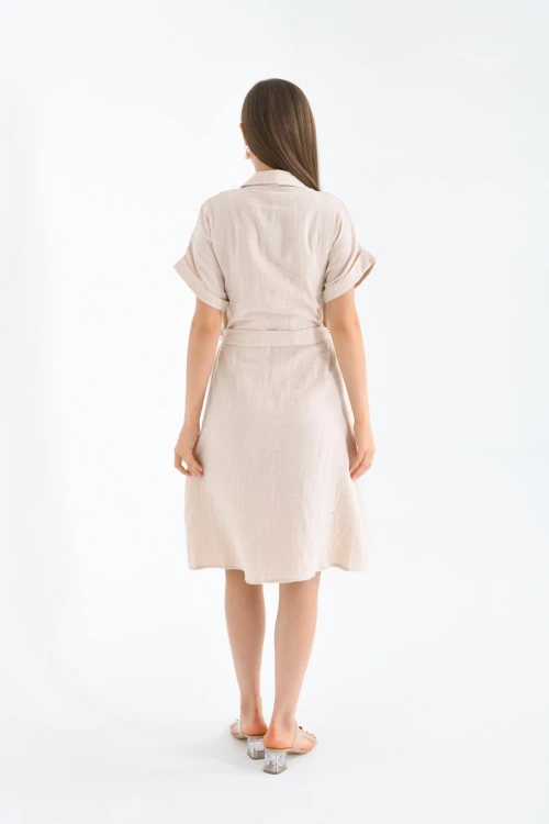 Bej Renk Yazlık Elbise