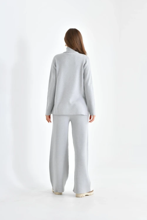 10247 KADIN BOĞAZLI UZUN KAZAKLI PANTOLONLU TAKIM