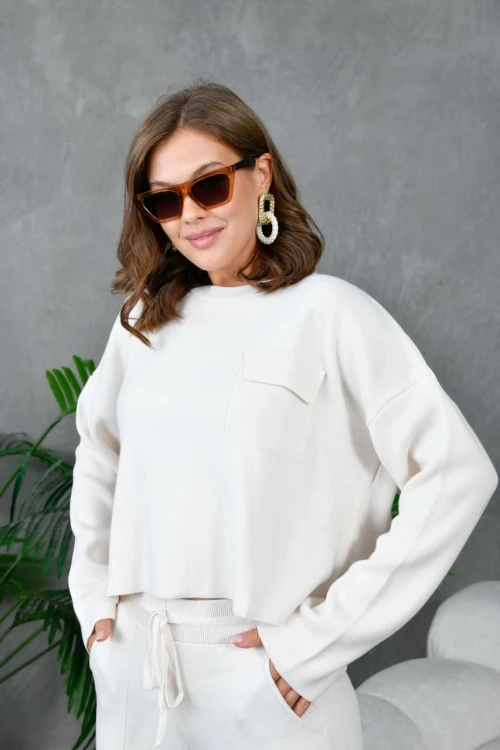 KADIN FUŞYA BİSİKLET YAKA CEPLİ TAKIM