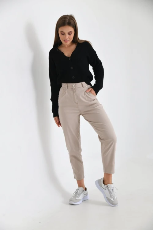 KADIN DAR PAÇA YAN VE ARKA CEPLİ JEAN PANTOLON