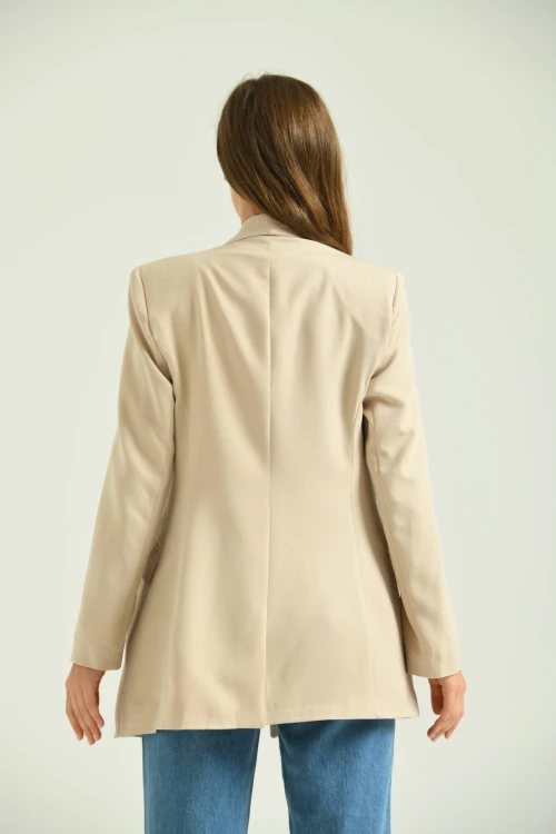 Kadın Taş Kruvaze Uzun Ceket