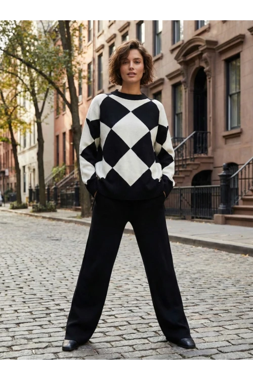 Kadın Triko Tunik ve Pantolonlu İkili Takım