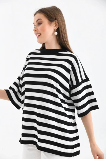 Kadın Body Yuvarlak Yaka GezKol Body Siyah - 10075