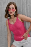 10765 FUŞYA ASKILI LİKRALI DAR KESİM TRİKO KAZAK
