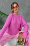 Kadın Kazak Bisiklet Yaka Kazak Pembe - 7559