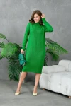 Kadın Elbise Boyunlu Diz Altı Örme Elbise Yeşil - 227067
