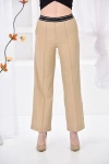 Kadın Pantolon Beli Lastikli Geniş Paça Pantolon Camel - E044